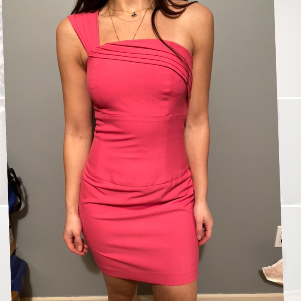 Black Halo One Shoulder Mini Dress